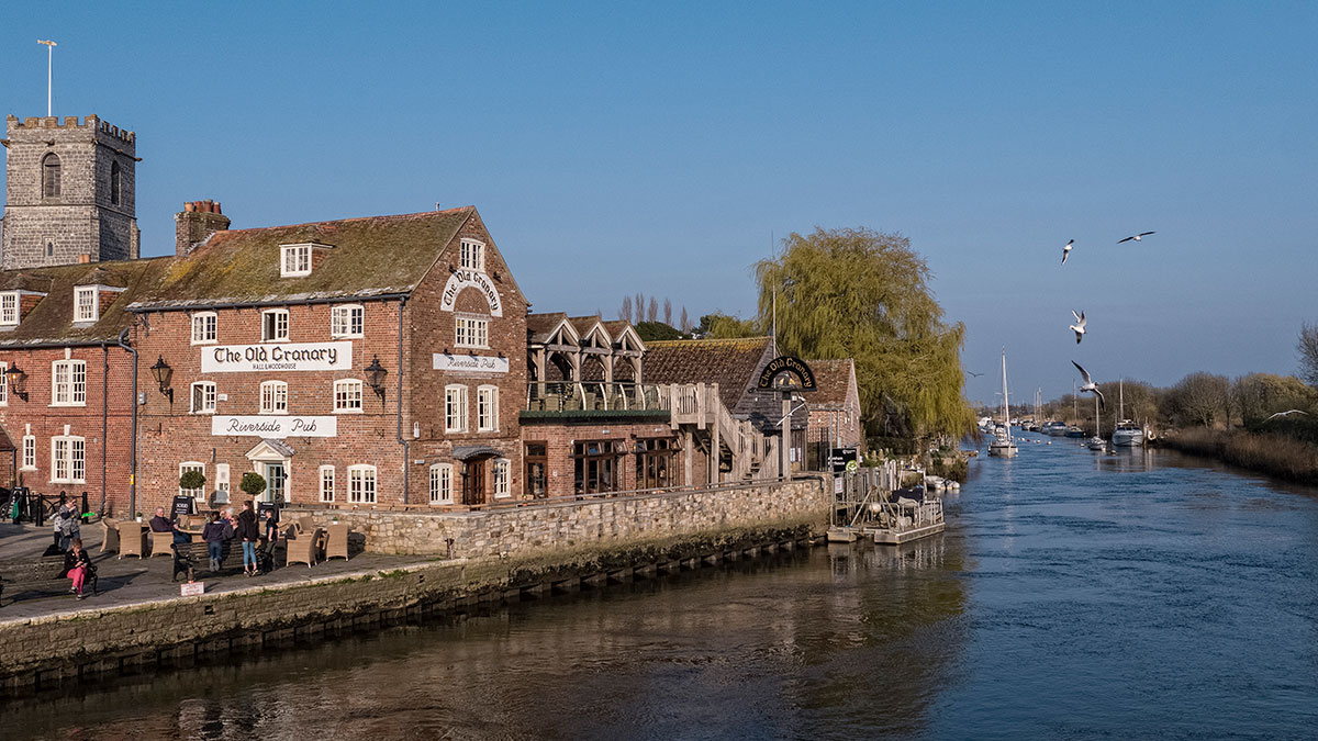 The Old Granary exterior and river