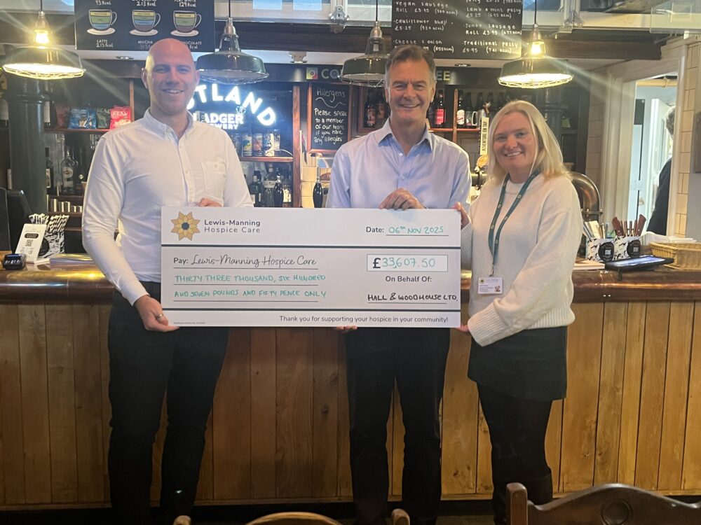 Kane Chainey, Quay Manager,Anthony Woodhouse(Hall & Woodhouse Chairman),Nicki Cluley(Director of Fundraising and Comms Lewis-Manning)